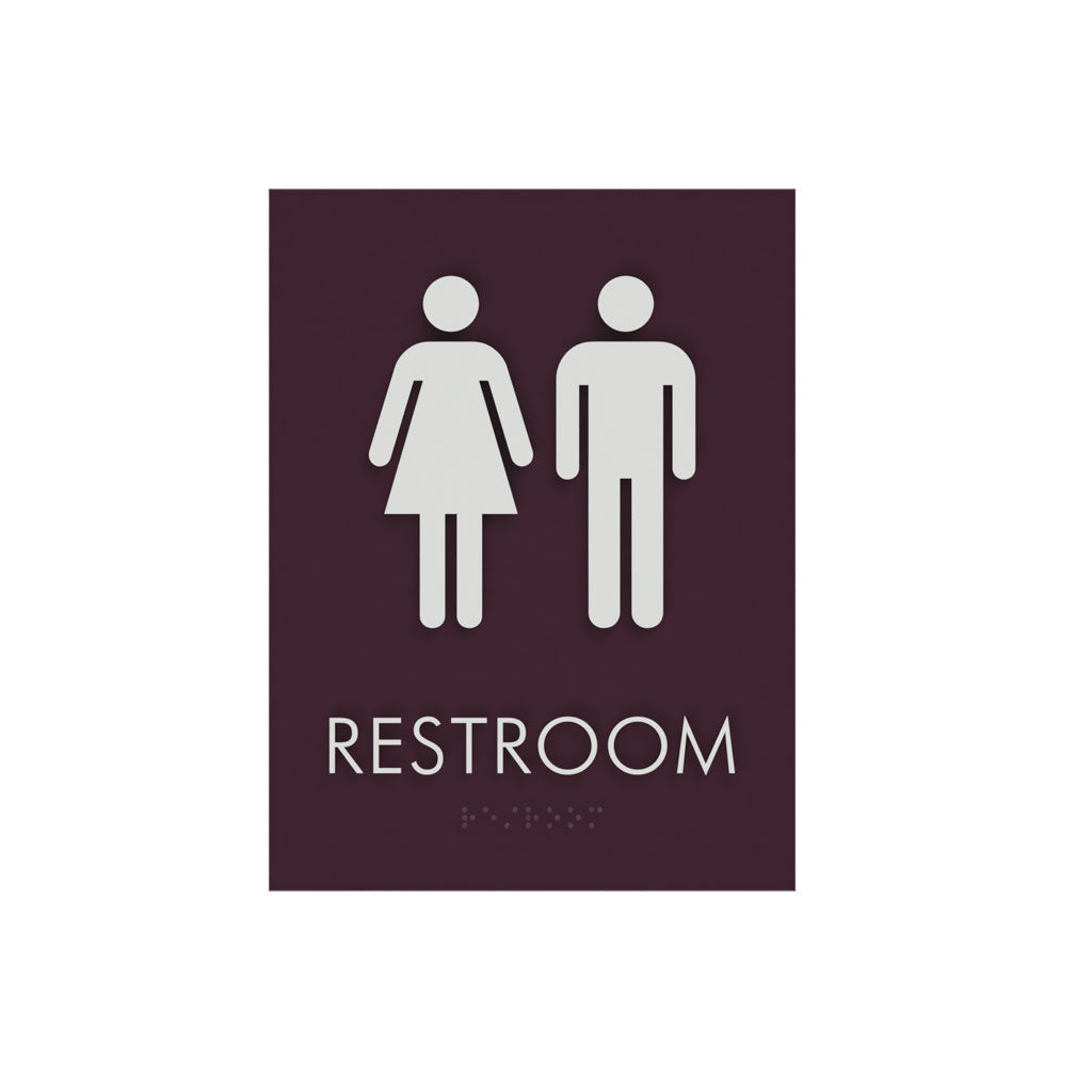 Restroom ID A Sign, Customizable 1 Line Text, 8″ x 6″, ADA, Acrylic, Deann Series