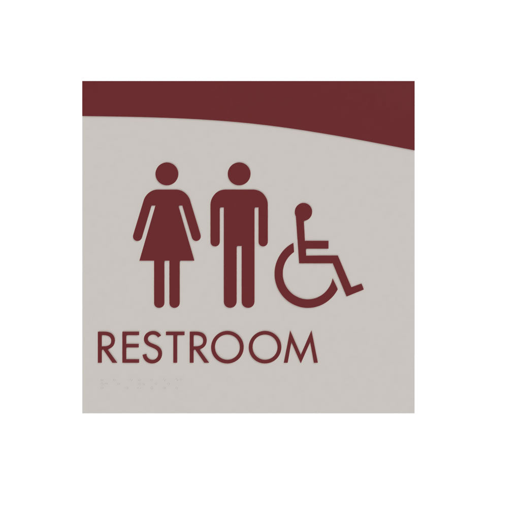 Restroom ID B Sign, Customizable 1 Line Text, 8″ x 8″, ADA, Acrylic, Josephine Series