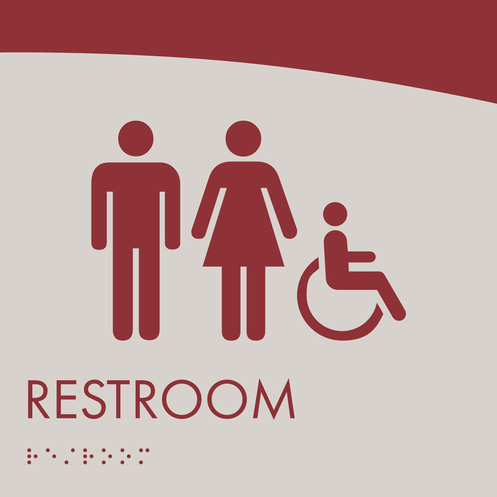 Restroom ID B Sign, Customizable 1 Line Text, 8″ x 8″, ADA, Acrylic, Josephine Series
