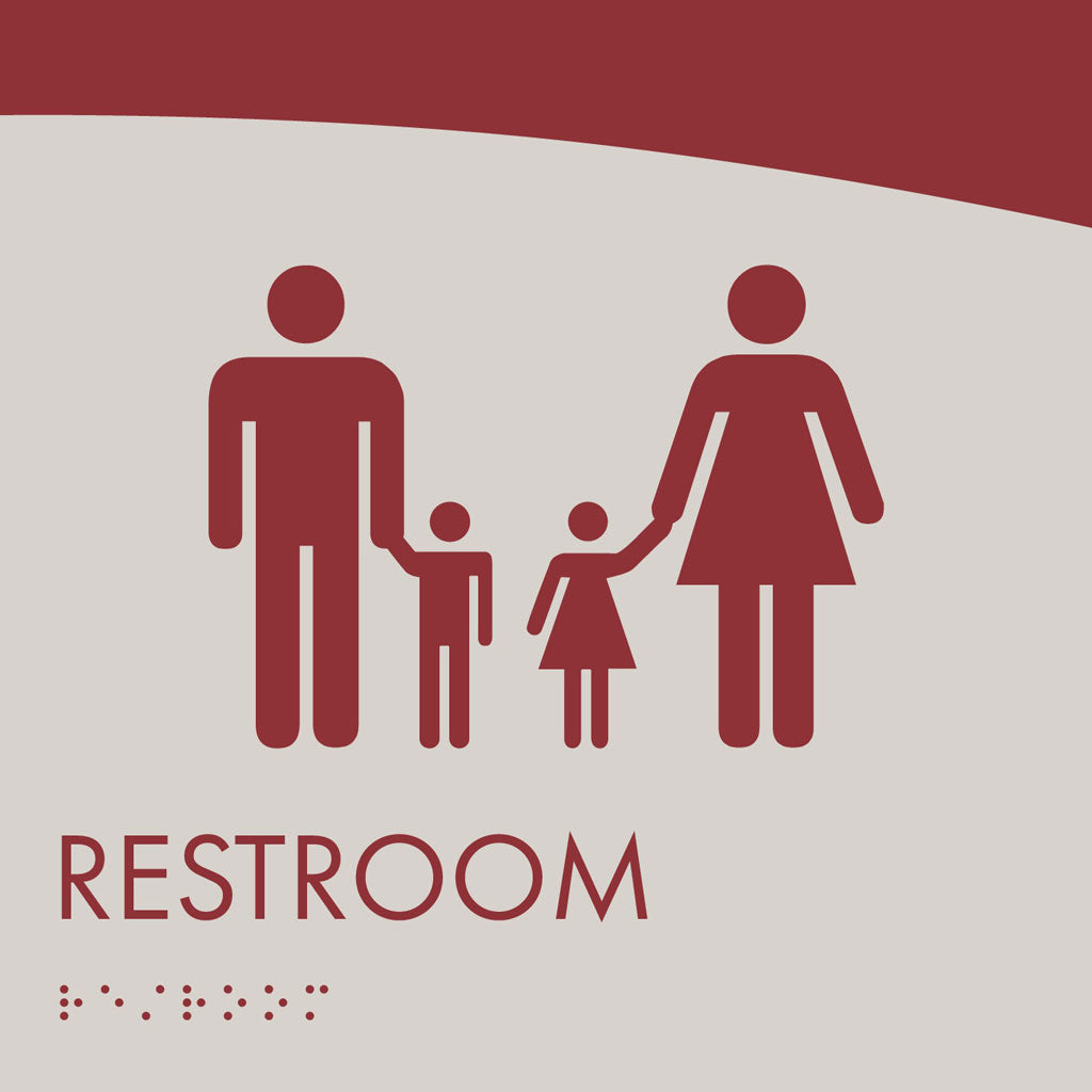 Restroom ID B Sign, Customizable 1 Line Text, 8″ x 8″, ADA, Acrylic, Josephine Series