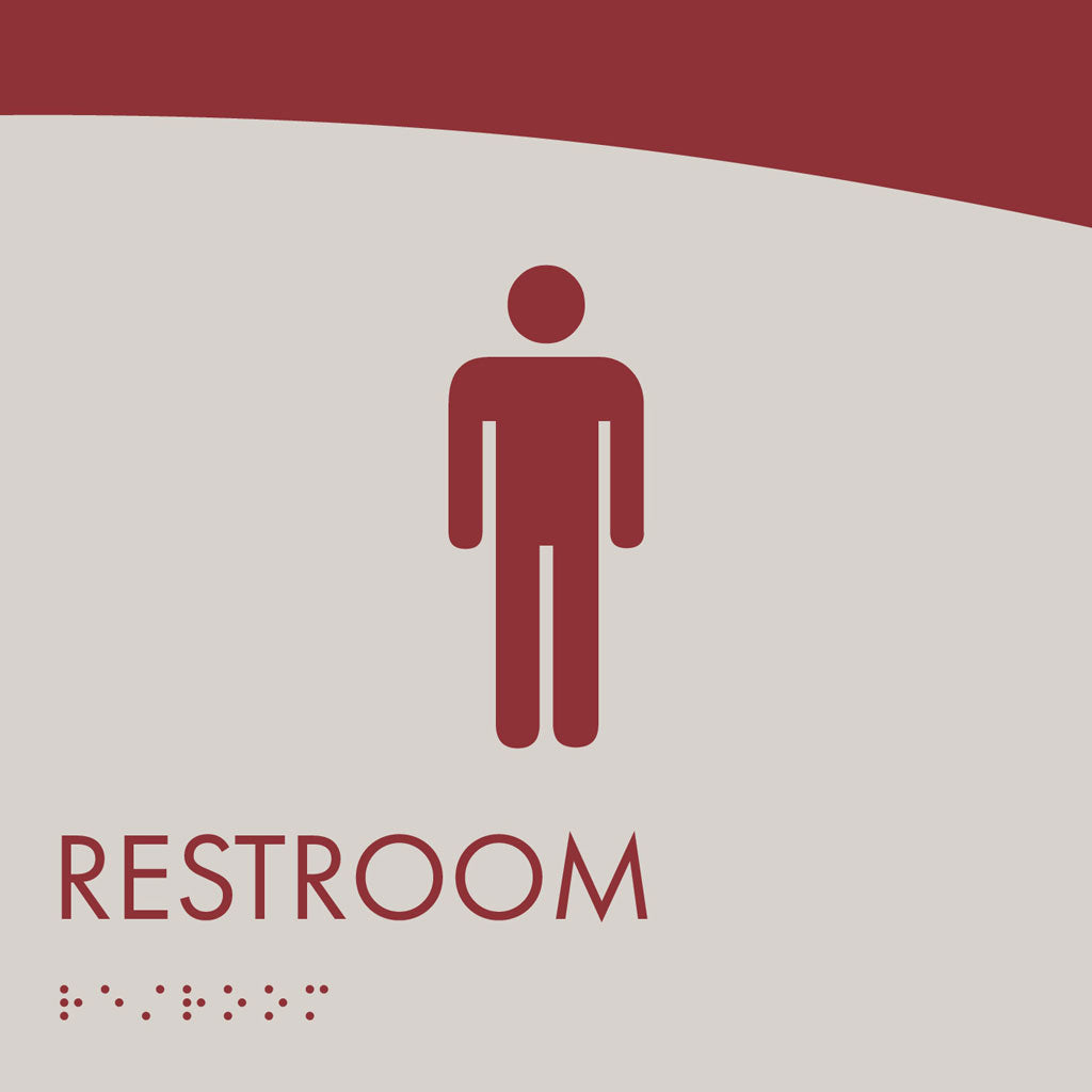 Restroom ID B Sign, Customizable 1 Line Text, 8″ x 8″, ADA, Acrylic, Josephine Series