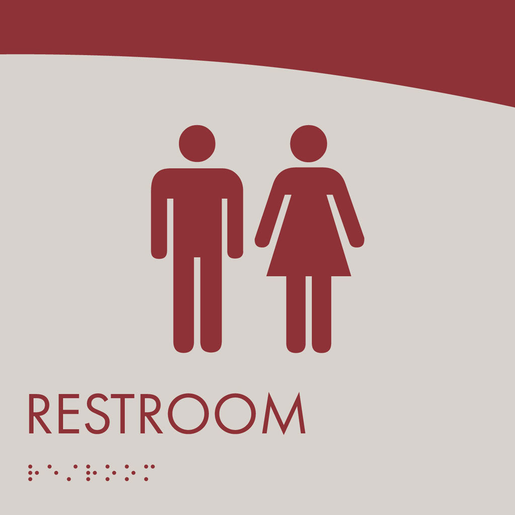 Restroom ID B Sign, Customizable 1 Line Text, 8″ x 8″, ADA, Acrylic, Josephine Series