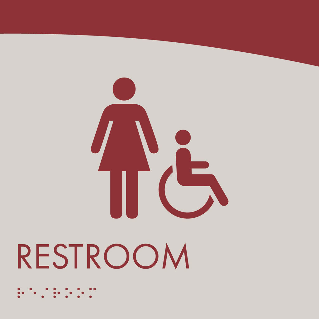 Restroom ID B Sign, Customizable 1 Line Text, 8″ x 8″, ADA, Acrylic, Josephine Series