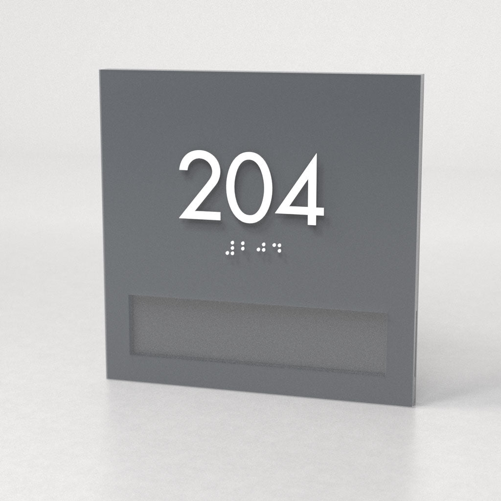 Room Number B, 6" x 6", ADA, Frosted Acrylic, Reese Series