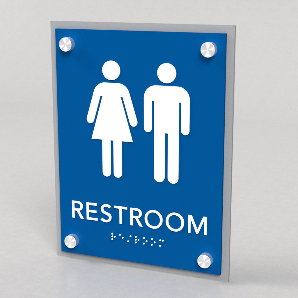 Restroom ID A Sign, Customizable 1 Line Text, 8.5″ x 6.5″, ADA, Laminate, Birdie Series