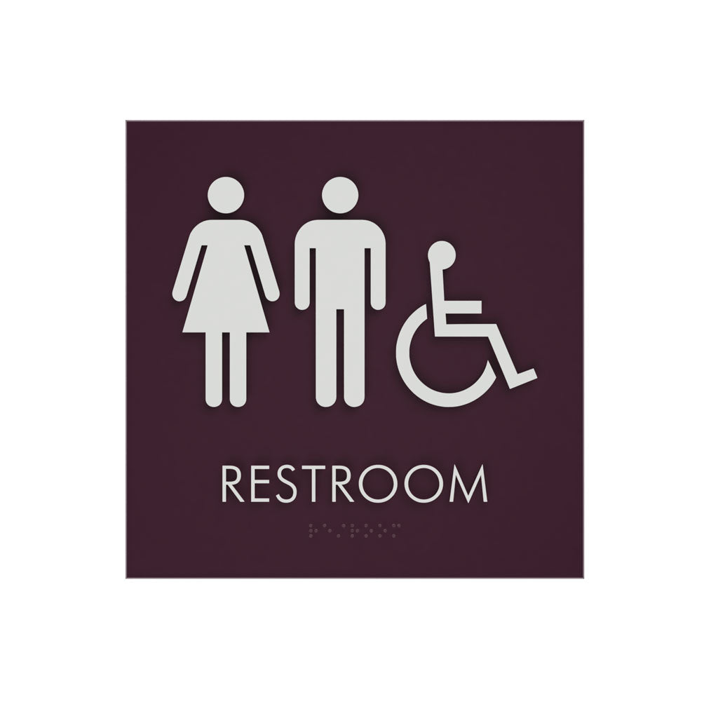 Restroom ID B Sign, Customizable 1 Line Text, 8″ x 8″, ADA, Laminate, Deann Series