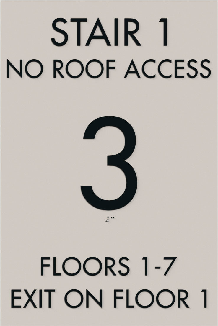 Stairwell Floor Level Sign, 12″ x 18″, Acrylic, Josephine Series