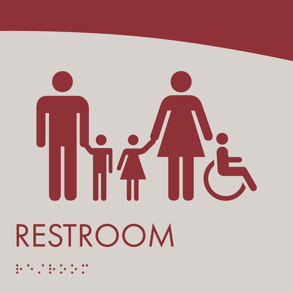 Restroom ID B Sign, Customizable 1 Line Text, 8″ x 8″, ADA, Acrylic, Josephine Series