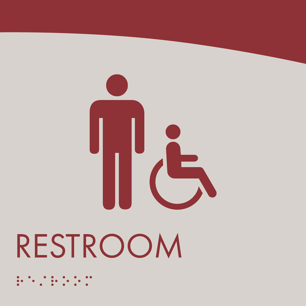 Restroom ID B Sign, Customizable 1 Line Text, 8″ x 8″, ADA, Acrylic, Josephine Series