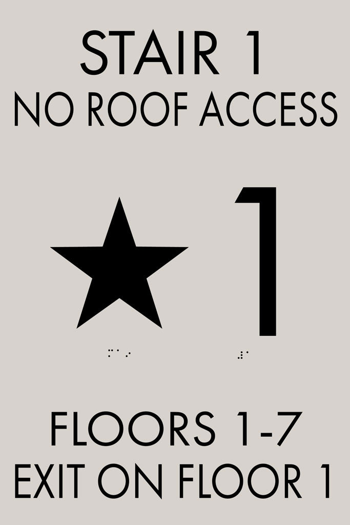 Stairwell Floor Level Sign, 12″ x 18″, Acrylic, Josephine Series