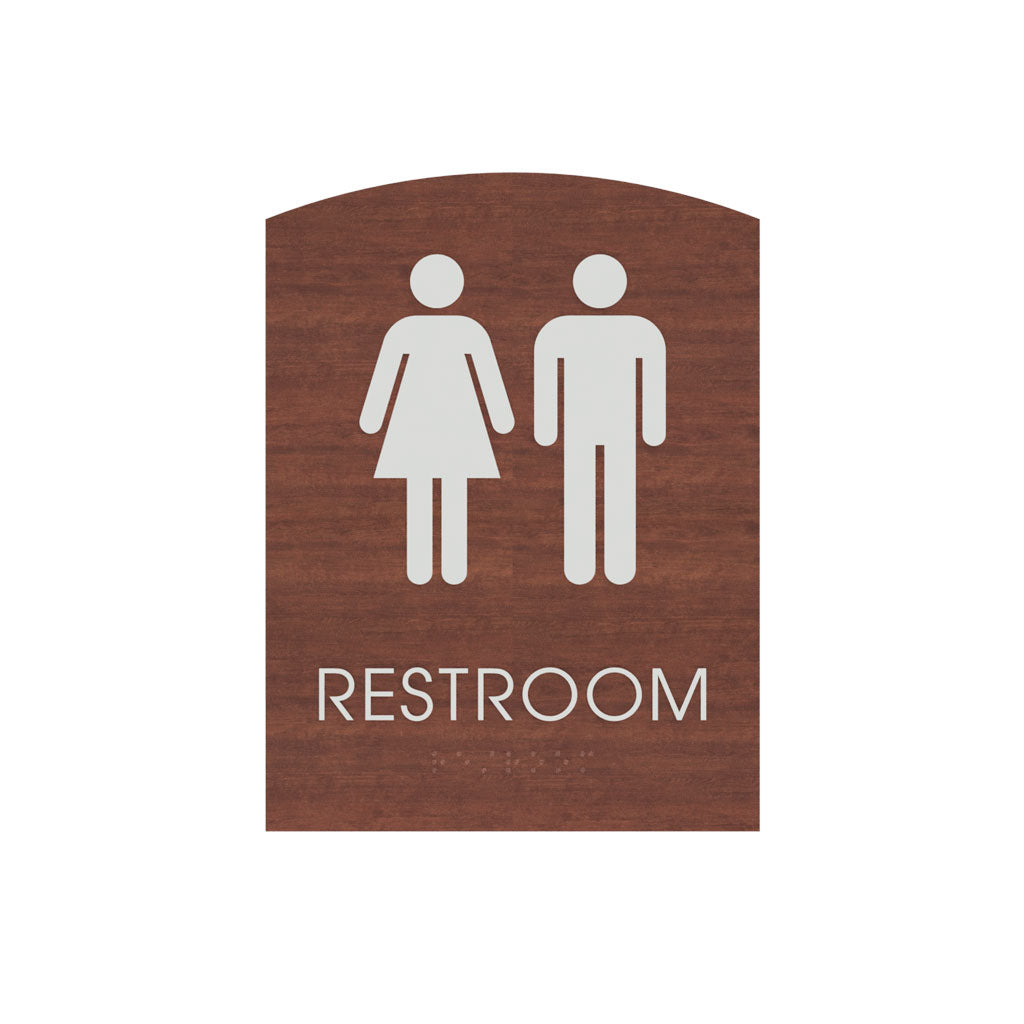 Restroom ID A Sign, Customizable 1 Line Text, 6″ x 8″, ADA, Laminate, Nora Series