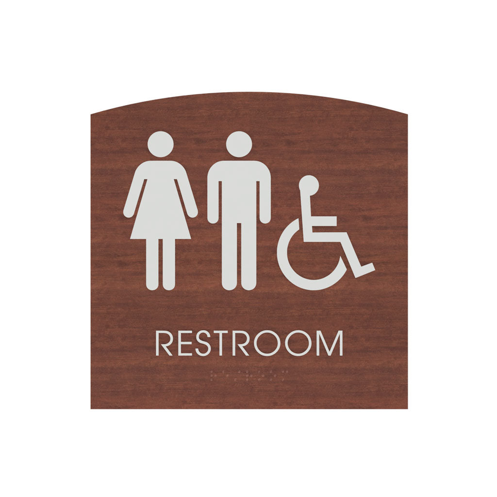 Restroom ID B Sign, Customizable 1 Line Text, 8″ x 8″, ADA, Acrylic, Nora Series