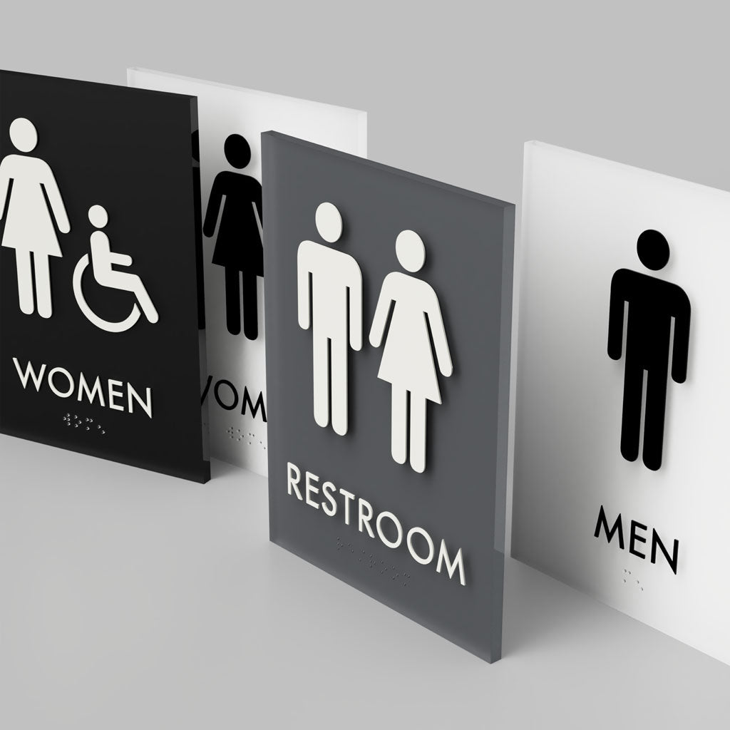 Restroom ID A, Customizable 1 Line Text, 6″ x 8″, ADA, Reese Series