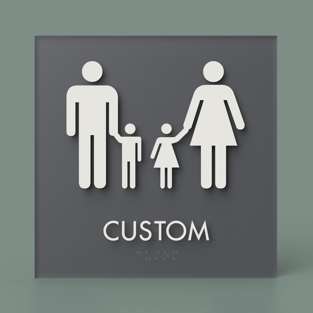 Restroom ID B, Customizable 1 Line Text, 8″ x 8″, ADA, Reese Series 