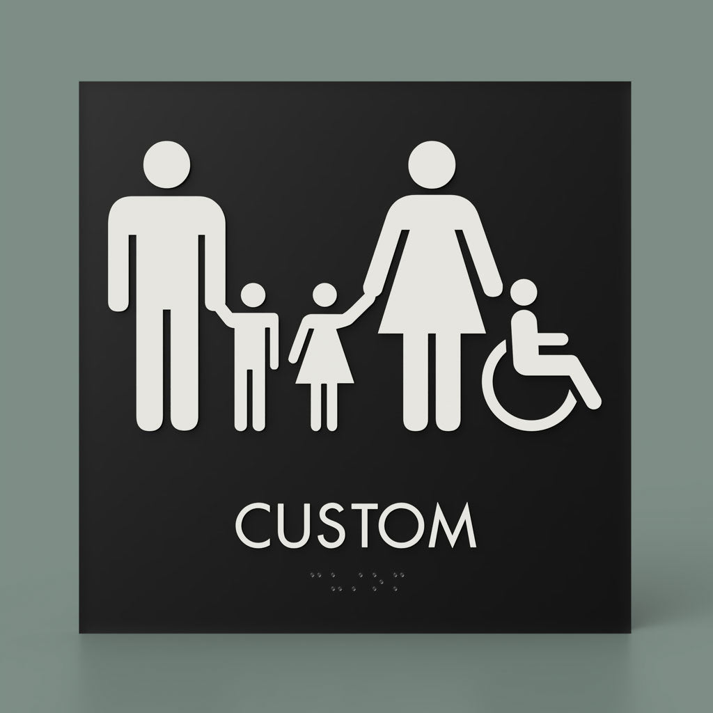 Restroom ID B, Customizable 1 Line Text, 8″ x 8″, ADA, Reese Series 