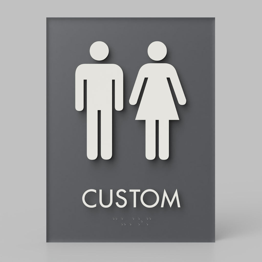 Restroom ID A, Customizable 1 Line Text, 6″ x 8″, ADA, Reese Series