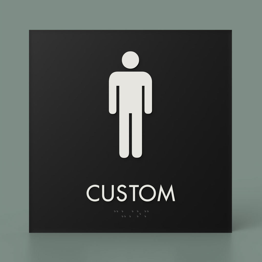 Restroom ID B, Customizable 1 Line Text, 8″ x 8″, ADA, Reese Series 