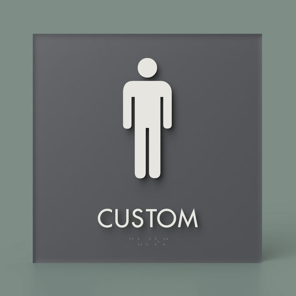 Restroom ID B, Customizable 1 Line Text, 8″ x 8″, ADA, Reese Series 