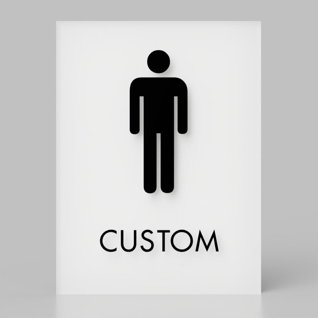 Restroom ID A, Customizable 1 Line Text, 6″ x 8″, ADA, Reese Series