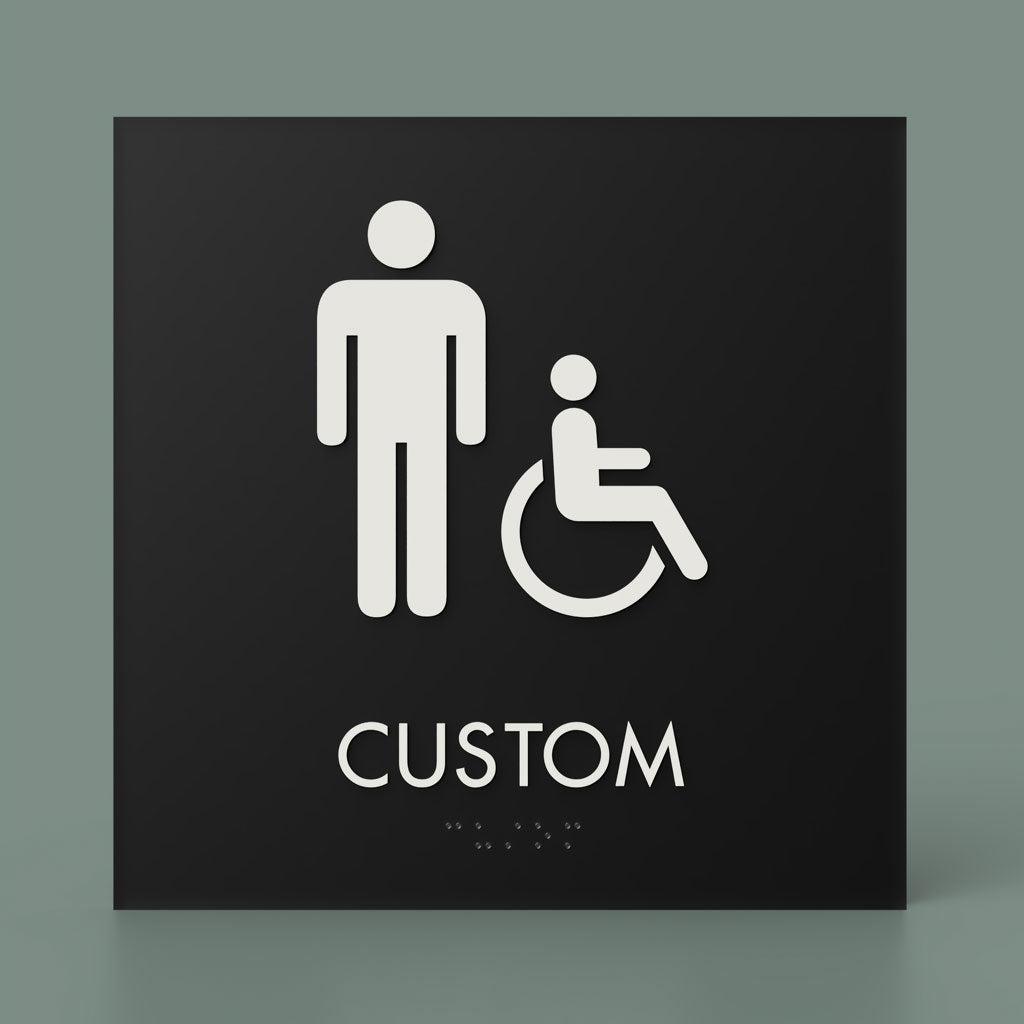 Restroom ID B, Customizable 1 Line Text, 8″ x 8″, ADA, Reese Series 