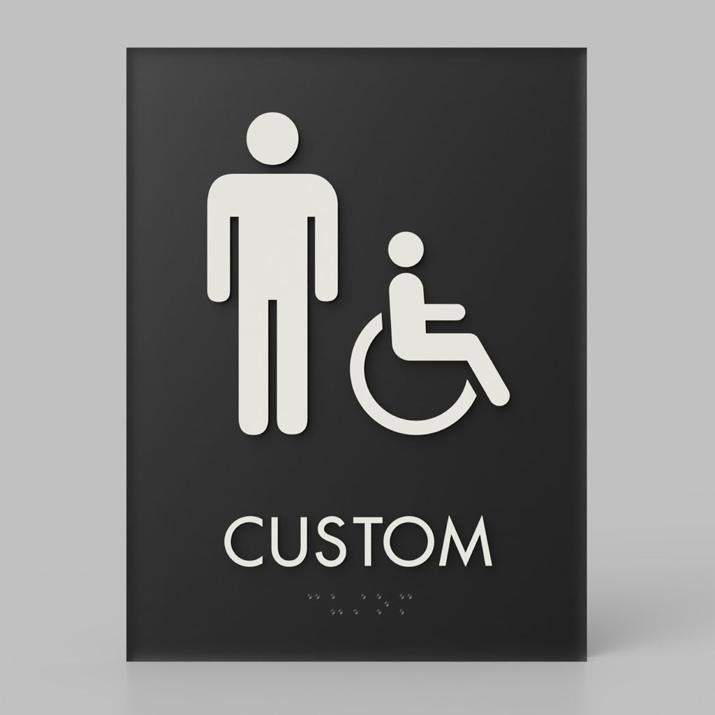 Restroom ID A, Customizable 1 Line Text, 6″ x 8″, ADA, Reese Series