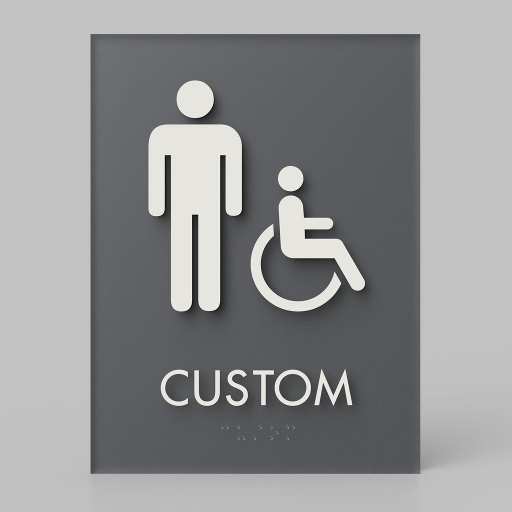 Restroom ID A, Customizable 1 Line Text, 6″ x 8″, ADA, Reese Series