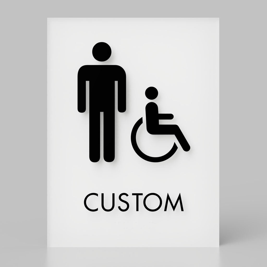 Restroom ID A, Customizable 1 Line Text, 6″ x 8″, ADA, Reese Series