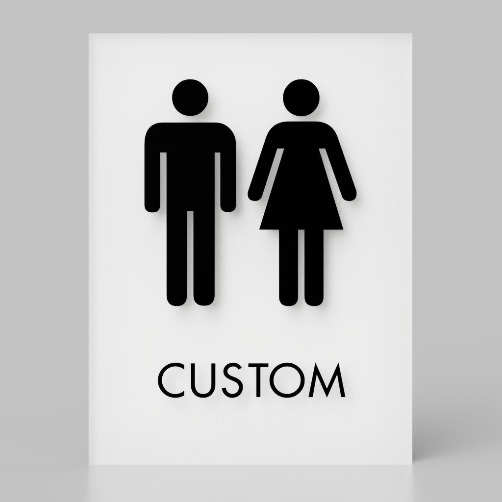 Restroom ID A, Customizable 1 Line Text, 6″ x 8″, ADA, Reese Series