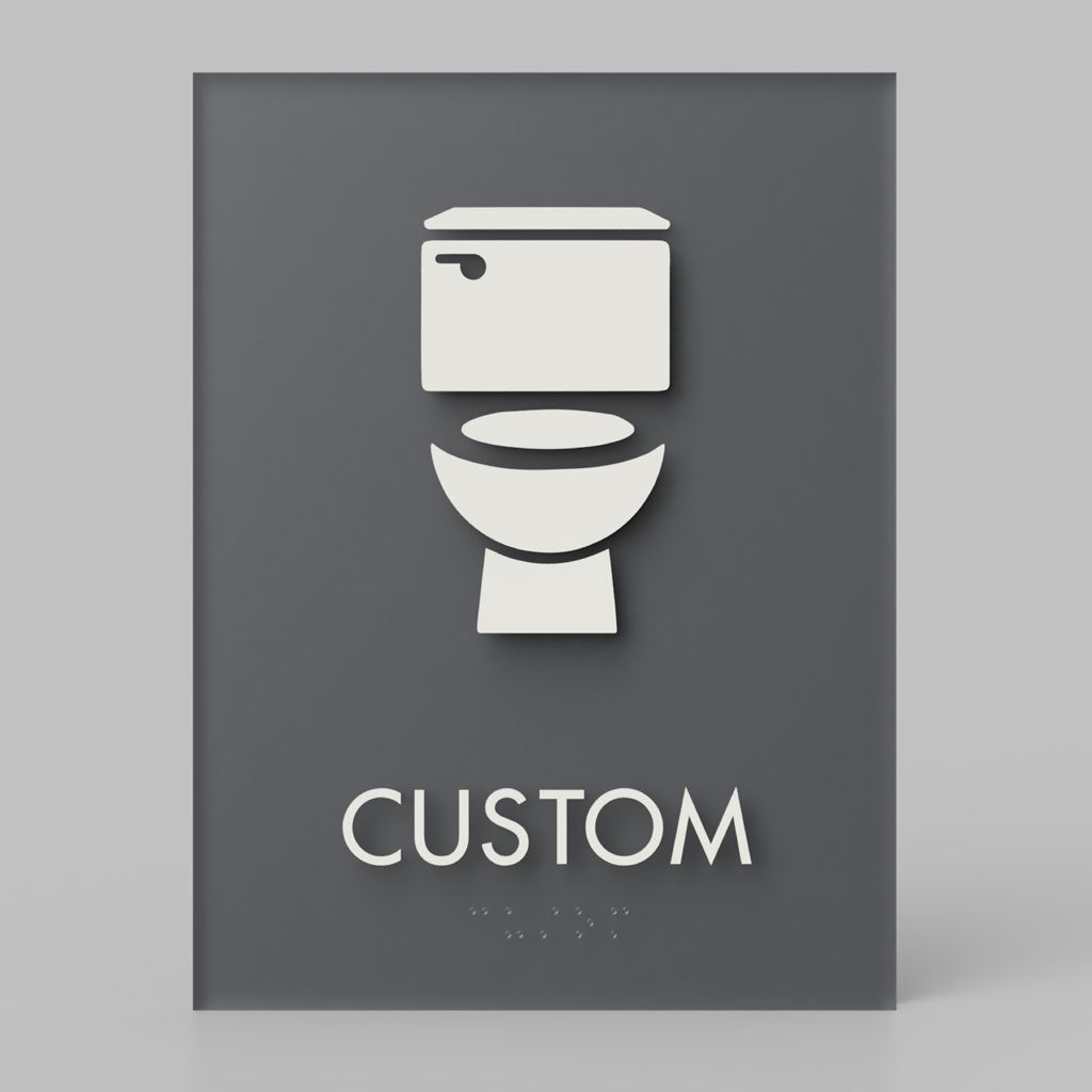 Restroom ID A, Customizable 1 Line Text, 6″ x 8″, ADA, Reese Series