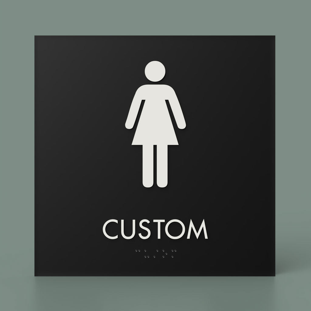 Restroom ID B, Customizable 1 Line Text, 8″ x 8″, ADA, Reese Series 