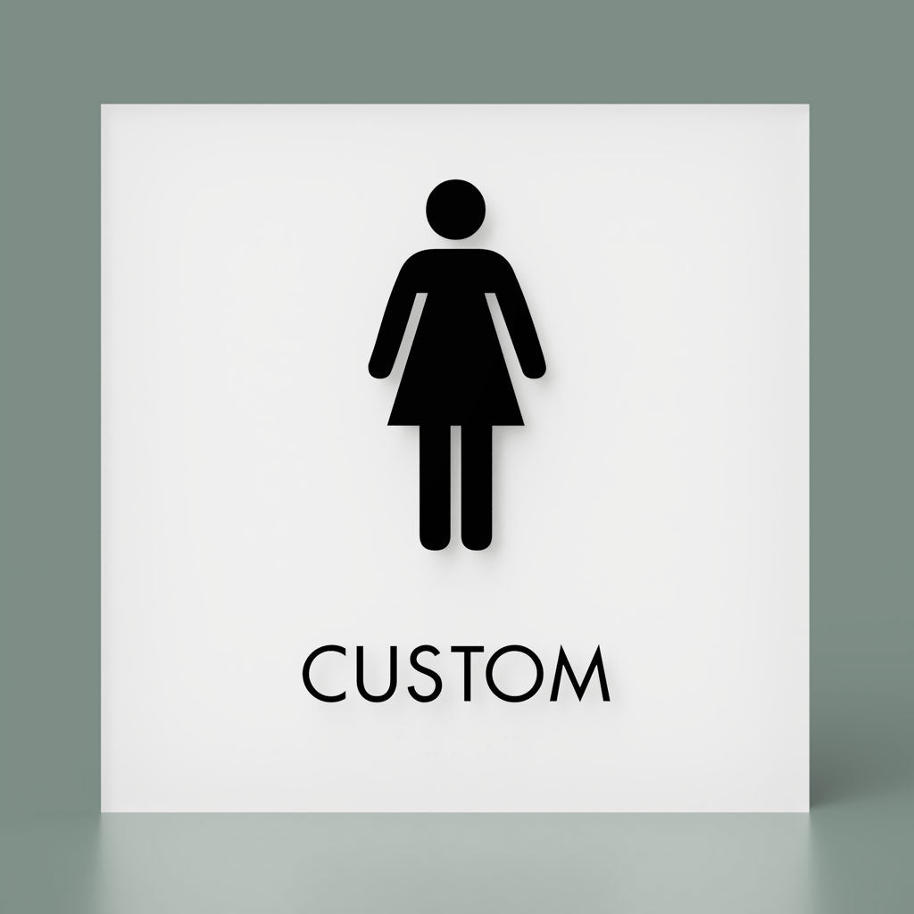 Restroom ID B, Customizable 1 Line Text, 8″ x 8″, ADA, Reese Series 