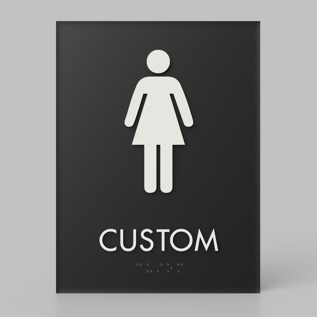 Restroom ID A, Customizable 1 Line Text, 6″ x 8″, ADA, Reese Series