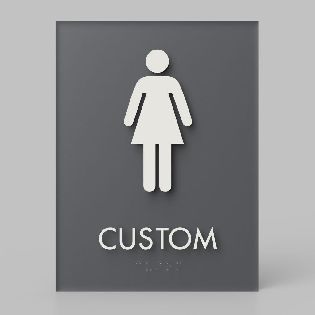 Restroom ID A, Customizable 1 Line Text, 6″ x 8″, ADA, Reese Series