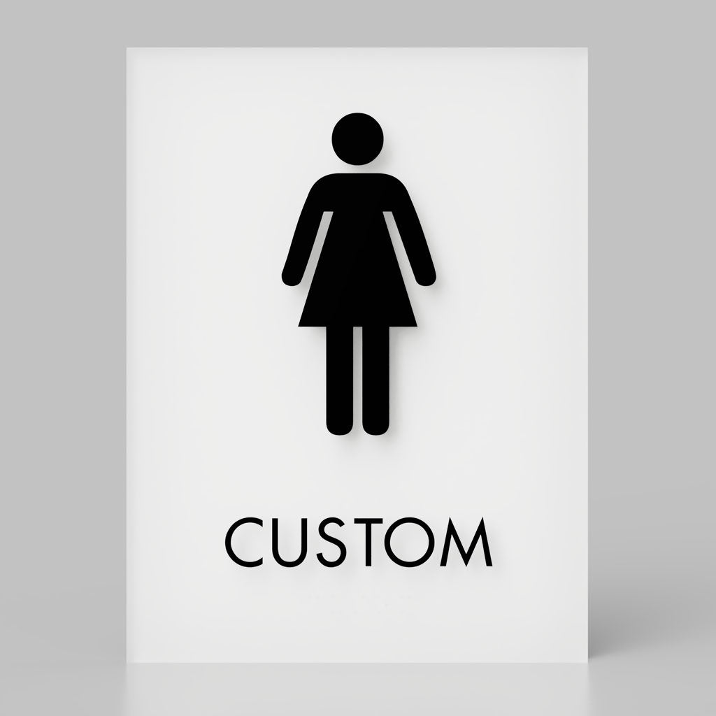 Restroom ID A, Customizable 1 Line Text, 6″ x 8″, ADA, Reese Series