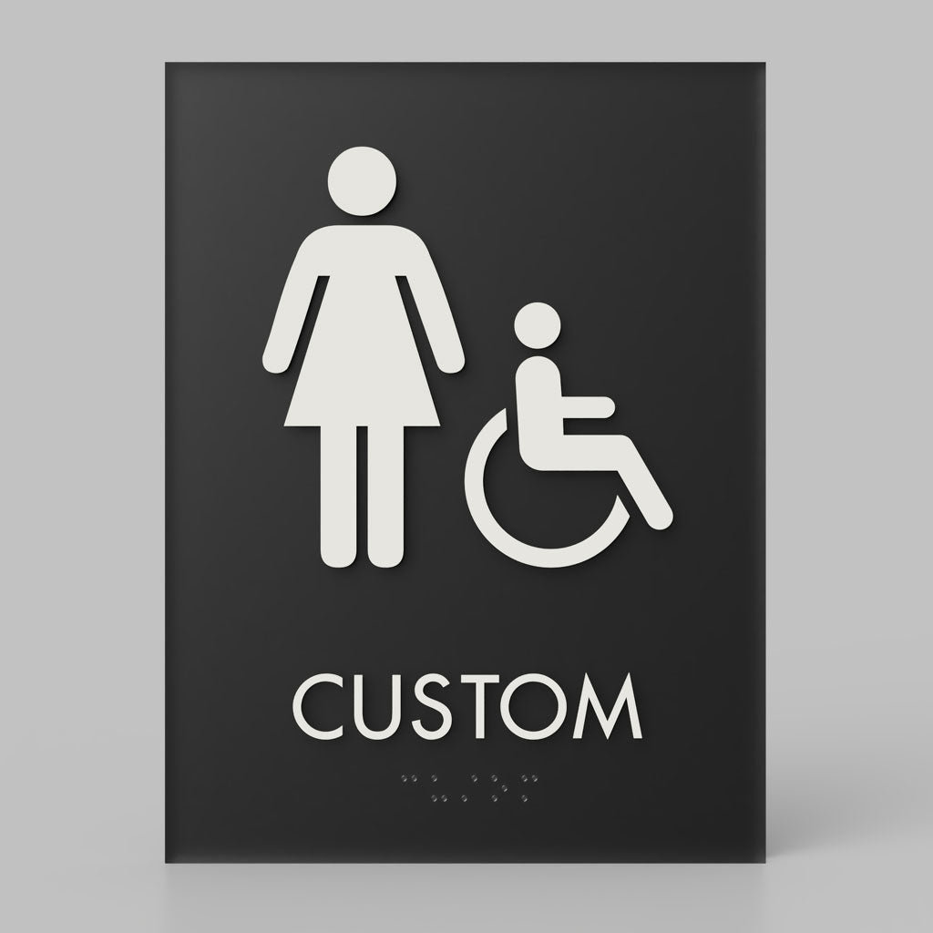 Restroom ID A, Customizable 1 Line Text, 6″ x 8″, ADA, Reese Series