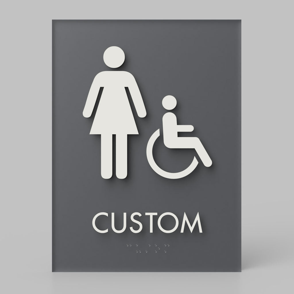 Restroom ID A, Customizable 1 Line Text, 6″ x 8″, ADA, Reese Series