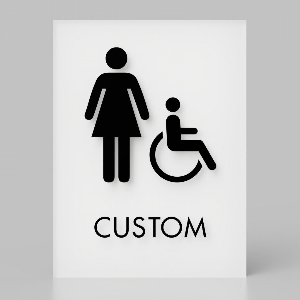 Restroom ID A, Customizable 1 Line Text, 6″ x 8″, ADA, Reese Series