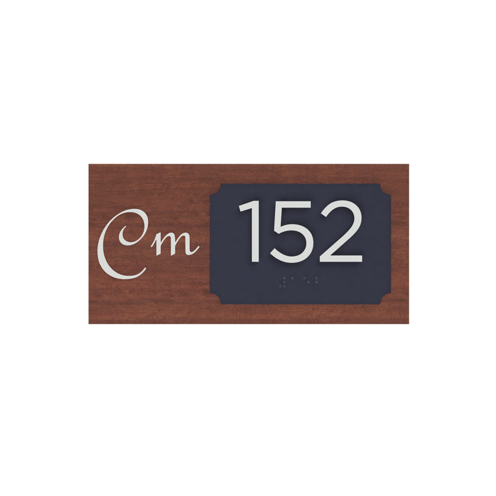 Room Number A, Customizable 1 Line Text Sign, 4″ x 8″, ADA, Laminate, Hazel Series