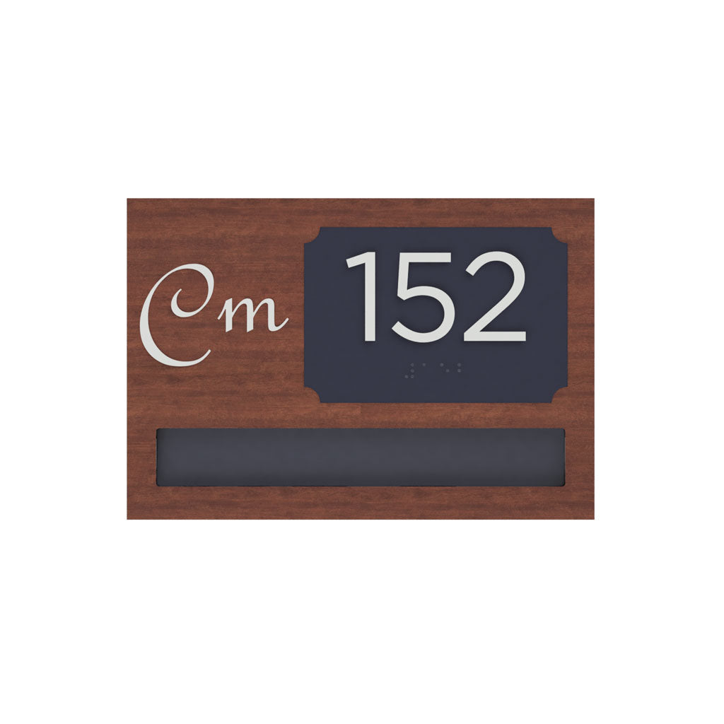 Room Number B, Customizable 1 Line Text Insert Sign, 5.5″ x 8″, ADA, Acrylic, Hazel Series