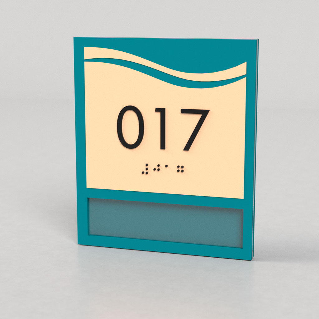 Room Number B, Customizable 1 Line Text Insert Sign, 5.25″ x 4.5″, ADA, Acrylic, Stella Series