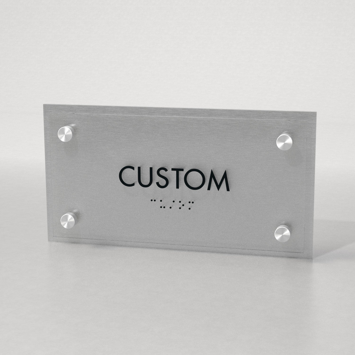 Room ID B Sign, 4.5″ x 8.5″, ADA, Non-Glare Acrylic, Stainless Steel Standoff Caps and Brushed Aluminum Look, Winnifred Series