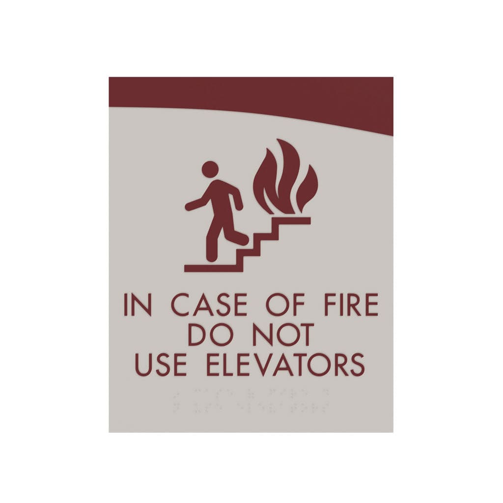 Harper Laine Shop Tier 1 - Acrylic In Case Of Fire Do Not Use Elevator Sign, 8″ x 10″, ADA, Acrylic, Josephine Series 