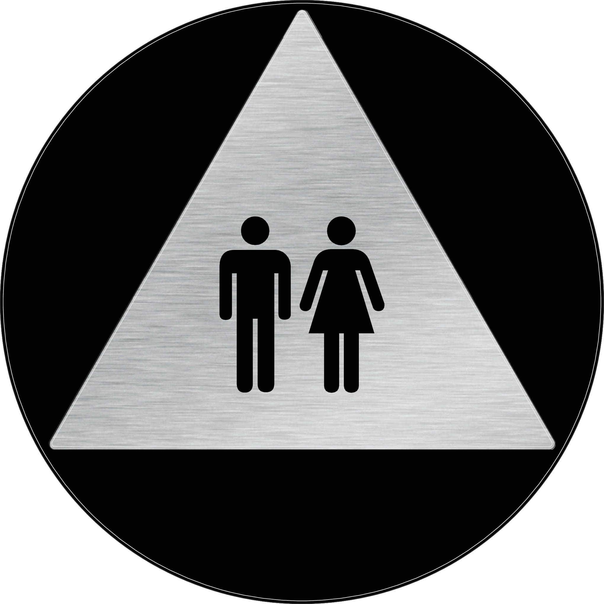 Harper Laine Shop Tier 1 - Acrylic Unisex All Gender Restroom Sign California, Brushed Aluminum look Acrylic